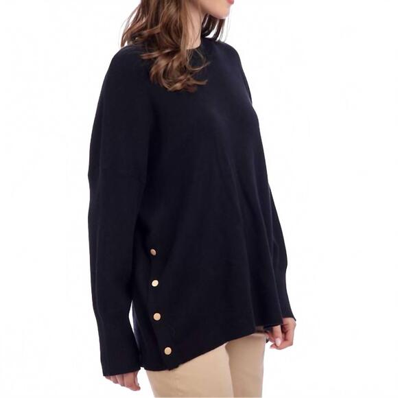 NEW MUDPIE noralee button sweater in black - Picture 5 of 5